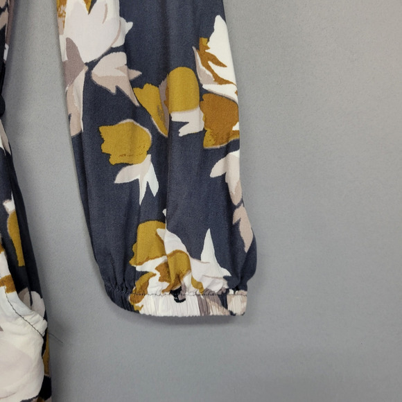 Old Navy Romper Shorts Womens Small Floral Long Sleeve Drawstring Waist Pockets - Picture 5 of 16